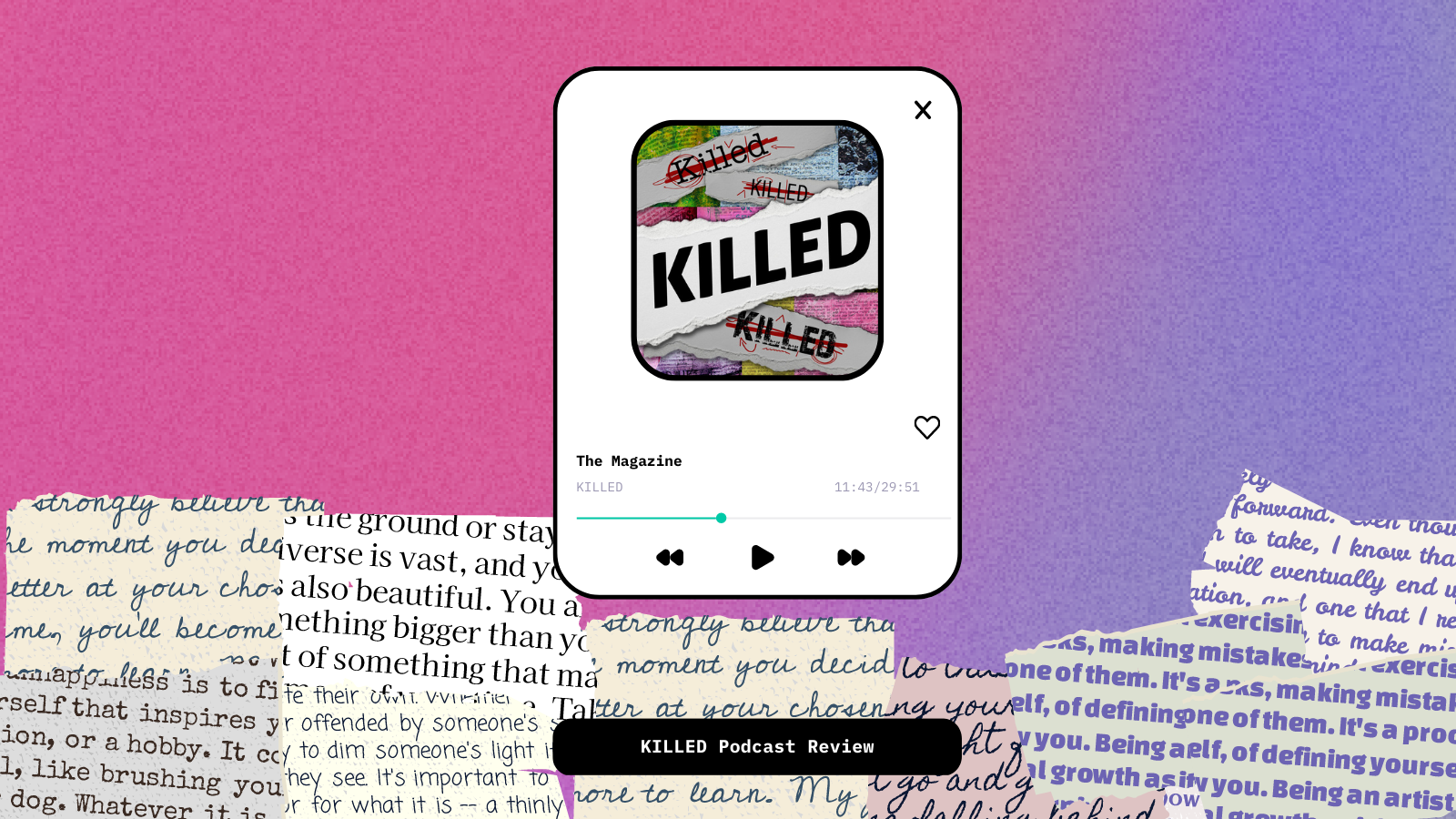 killed podcast, killed podcast review, killed podcast by audiochuck, podcast reviews, podcast criticism, recommendation